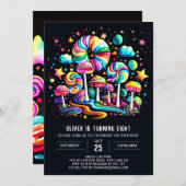 Cupcake Snoep Wonderland Verjaardag Kaart (Voorkant / Achterkant)