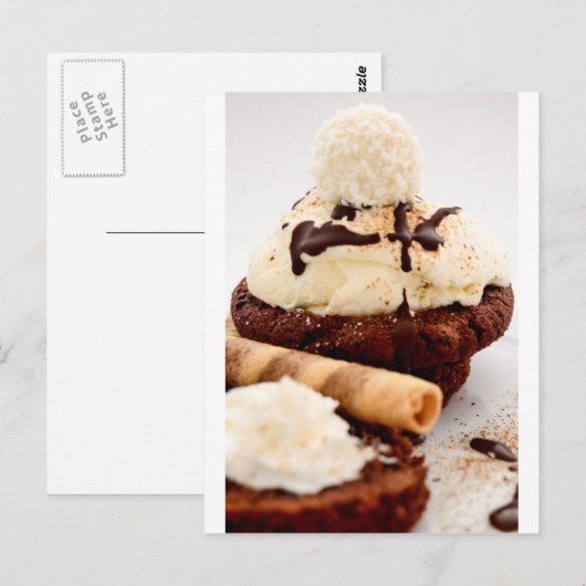 Cupcake snoepjes Dessert Party Douche Chocolade Ku Briefkaart (Voorkant / Achterkant)