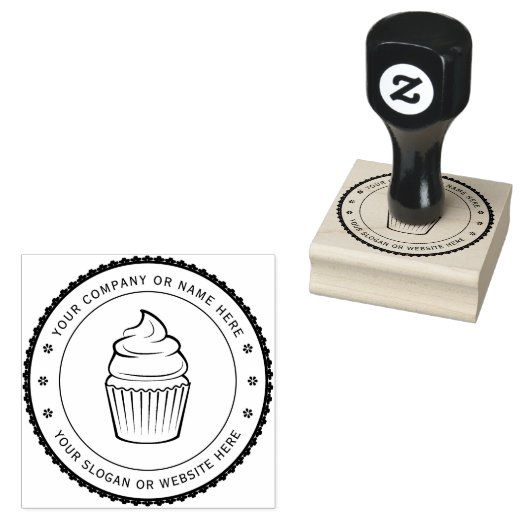 CUPCAKE | Speciaal zakelijk Logo Rubberstempel (Gestempeld)