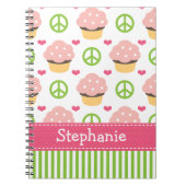 Cupcake Spiral notebook Journal Peace Love Notitieboek (Voorkant)