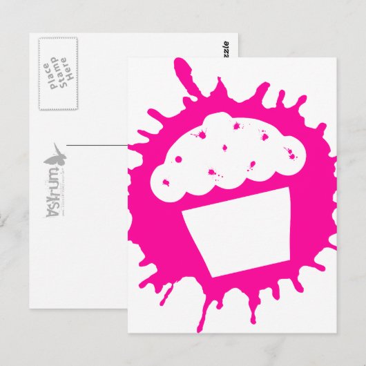 cupcake splatt briefkaart (Voorkant / Achterkant)