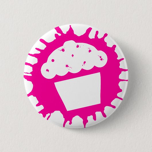 cupcake splatt ronde button 5,7 cm (Voorkant)