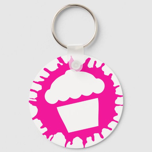 cupcake splatt sleutelhanger (Voorkant)