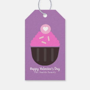 Cupcake Sprinkels Bakkerij Gelukkige Valentijnsdag Cadeaulabel