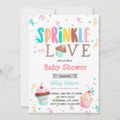 Cupcake sprinkhaan met liefdesuitnodiging kaart (Voorkant)