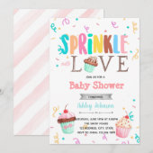 Cupcake sprinkhaan met liefdesuitnodiging kaart (Voorkant / Achterkant)