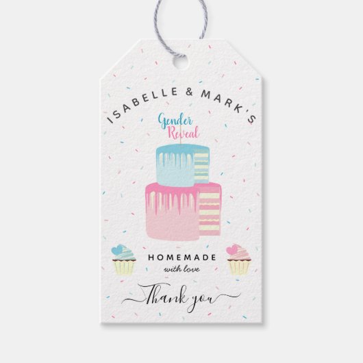 Cupcake sprinkhaanroze blauw Geslacht Ongelooflijk Cadeaulabel (Voorkant)