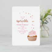 Cupcake Sprinkle baby douche uitnodigingen (Staand Voorkant)