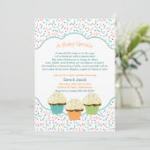 Cupcake Sprinkle Baby shower nodigt neutrale kleur Kaart (Staand voorkant)