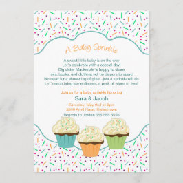 Cupcake Sprinkle Baby shower nodigt neutrale kleur Kaart