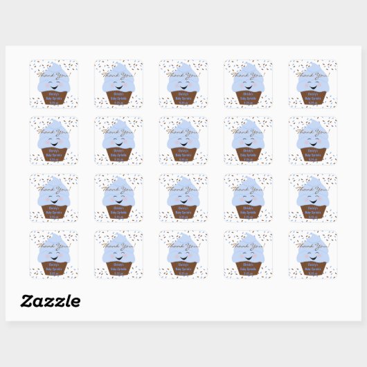 Cupcake Sprinkles Baby Boy Sticker (Vel)