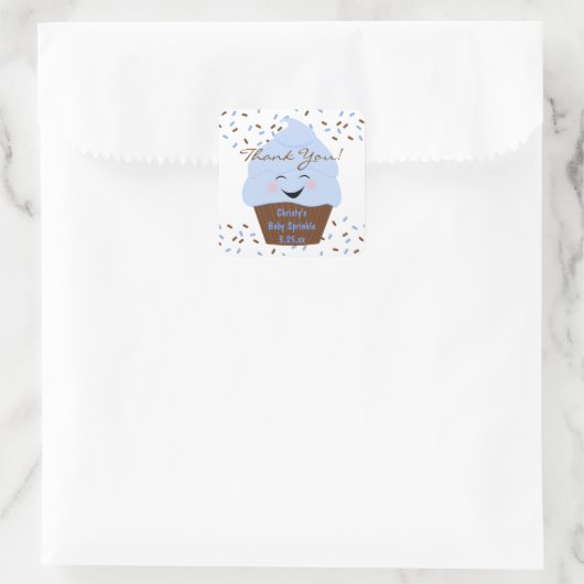 Cupcake Sprinkles Baby Boy Sticker (Tas)
