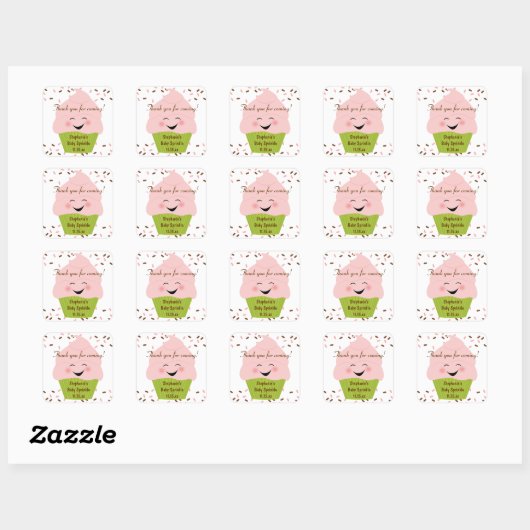 Cupcake Sprinkles Baby Girl Sticker (Vel)