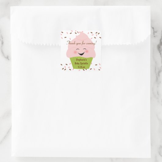 Cupcake Sprinkles Baby Girl Sticker (Tas)