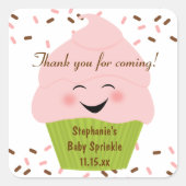 Cupcake Sprinkles Baby Girl Sticker (Voorkant)