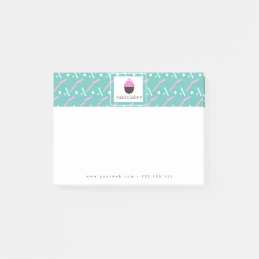 Cupcake Sprinkles Bakkerij Cake Zakelijk Logo Post-it® Notes (Voorkant)