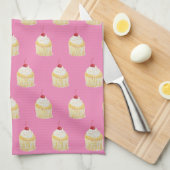 Cupcake Sprinkles Cherry Pattern Kitchen Towel Theedoek (Quarter Fold)