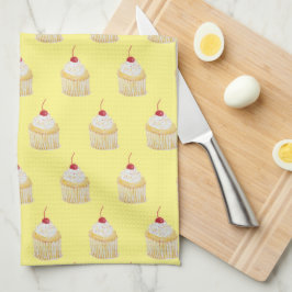 Cupcake Sprinkles Cherry Pattern Kitchen Towel Theedoek