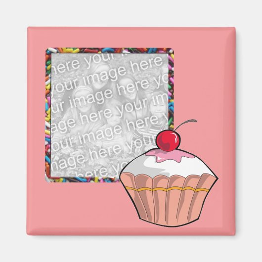 Cupcake & Sprinkles Fotomagneet Magneet (Voorkant)