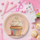 Cupcake Sprinkles Verjaardagspapier Bord (Feest)
