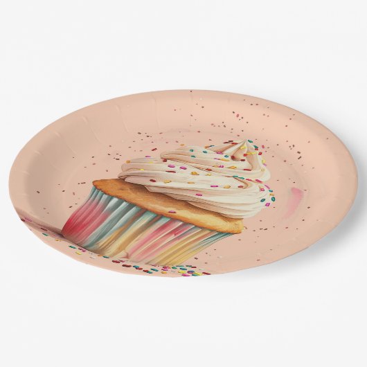 Cupcake Sprinkles Verjaardagspapier Bord (Gekanteld)
