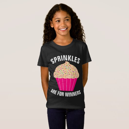 CUPCAKE SPRINKLES ZIJN VOOR WINNERS GIRLS T-SHIRT (Voorkant volledig)