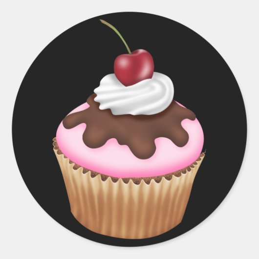 Cupcake - SRF Ronde Sticker (Voorkant)