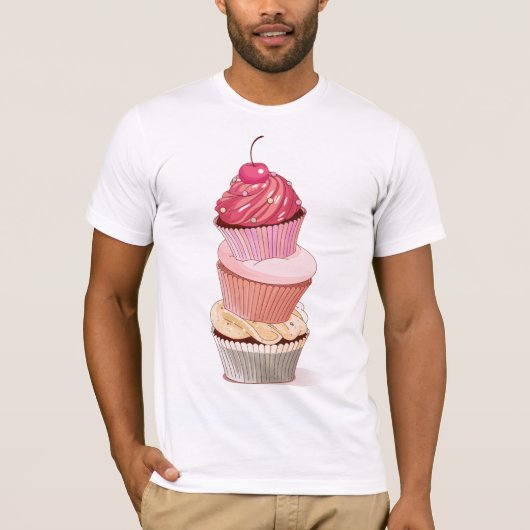 Cupcake Stack Heren T-Shirt (Voorkant)