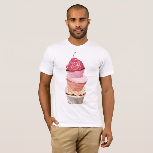 Cupcake Stack Mannen T-shirt (Voorkant volledig)