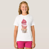 Cupcake Stack Meisjes T-shirt (Voorkant volledig)