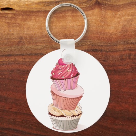 Cupcake Stack Sleutelhanger (Voorkant)