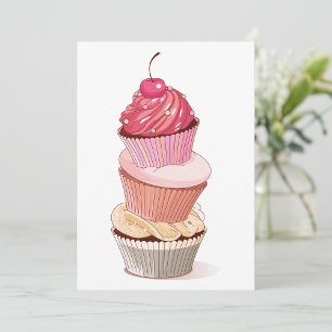 Cupcake Stack uitnodigingen
