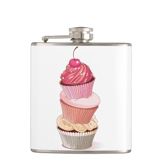 Cupcake Stapel Fles Heupfles (Voorkant)