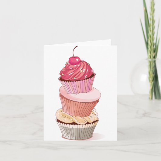 Cupcake Stapel Notitiekaarten (Voorkant)