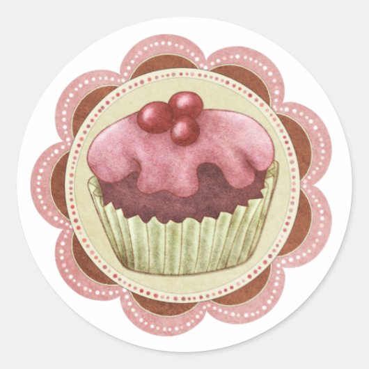 Cupcake Sticker ideaal voor jam of zelfgemaakte ar (Voorkant)