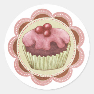 Cupcake Sticker ideaal voor jam of zelfgemaakte ar
