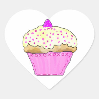 Cupcake-stickers Hart Sticker