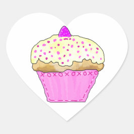 Cupcake-stickers Hart Sticker