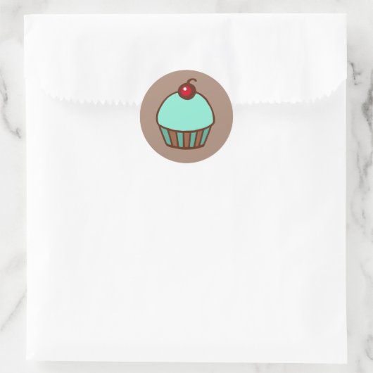 Cupcake-stickers Ronde Sticker (Tas)