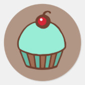 Cupcake-stickers Ronde Sticker (Voorkant)