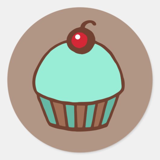Cupcake-stickers Ronde Sticker (Voorkant)