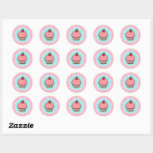 Cupcake-stickers Ronde Sticker (Vel)