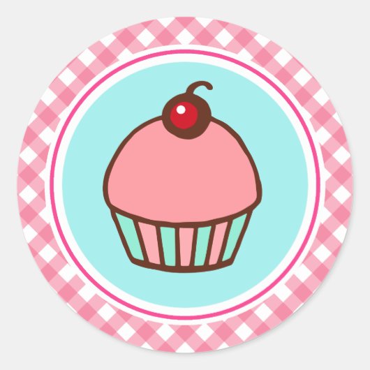 Cupcake-stickers Ronde Sticker (Voorkant)