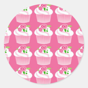 Cupcake-stickers Ronde Sticker