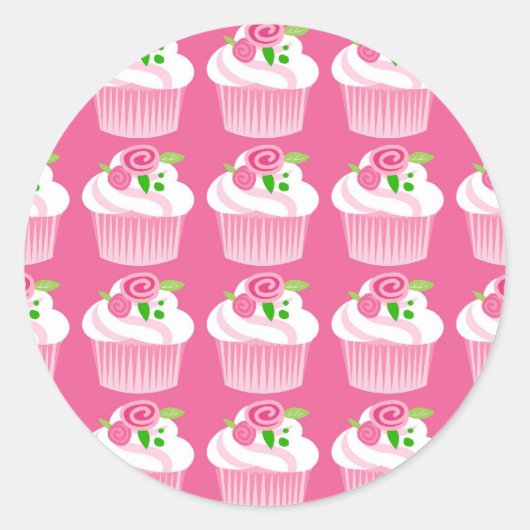 Cupcake-stickers Ronde Sticker (Voorkant)