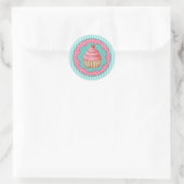 Cupcake-stickers Ronde Sticker (Tas)
