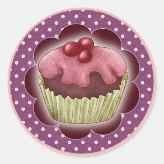 Cupcake-stickers Ronde Sticker (Voorkant)