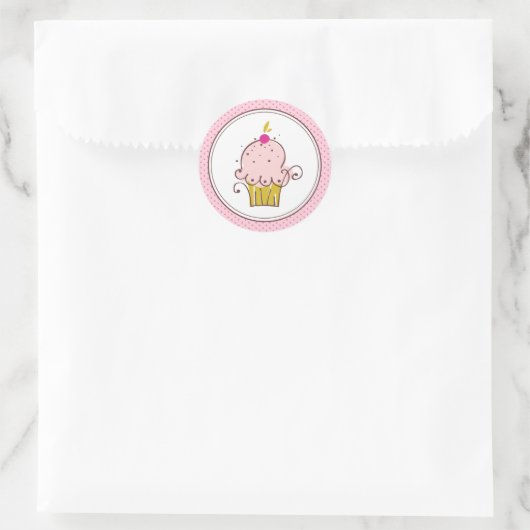 Cupcake-stickers Ronde Sticker (Tas)