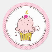 Cupcake-stickers Ronde Sticker (Voorkant)