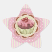 Cupcake-stickers Ster Sticker (Voorkant)